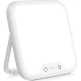 vthw Tageslichtlampe, 10000 Lux lampe mit Memory Funktion, 4 Timer, UV-Frei Sonnenlicht Lampe mit Touch-Steuerung, Stufenlosem Dimmen, Faltbar Halterung