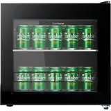 Corbero CFMMB430BLGL Minibar mit Glastür, Temperaturbereich 1-10 °C, Glasböden, Kondensator, wendbare Türen, 40 dB, Energieeffizienzklasse F, Schwarz