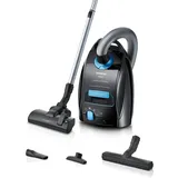 Siemens Staubsauger mit Beutel Q5.0 extreme silencePower VSQ5X1232, für Allergiker, Hygiene-Filter, starke Saugleistung auf Parkett, Teppich und Fliesen, langes Kabel, Made in Germany, 850 W, schwarz