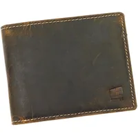 NORDEE Elegante Geldbeutel Herren, Portemonnaie Herren 12 cm x 9,5 cm x 2,5cm Geldbörse Herren, RFID Schutz, Kunstkeder Portmonee Herren- Braun