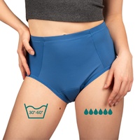 Taynie Highwaist ultra Periodenunterwäsche, auslaufsichere & atmungsaktive Periodenslips - ersetzt 6 Tampons, Tragedauer bis 12 Std., waschbar bis 60°C (34, Dunkelblau)