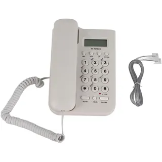 Kabelgebundenes Telefon, an der Wand Montierbare Festnetztelefone Batterie Muss Nicht Installiert Werden FSK/DTMF Dual System Robustes ABS-Material (Weiß)