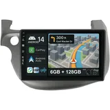 [6G+128G] IPS 10.1" Android 15 Autoradio Für Honda Fit Jazz 2007-2014 mit navi Octa Core-[Eingebauter CarPlay/Android Auto/DSP/Mirror Link/GPS Navi/360 Camera/Bluetooth 5.0/WiFi/USB