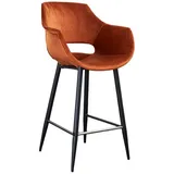 KAWOLA Barhocker ZAJA Sitzhöhe 76 cm Velvet Braun