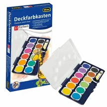 IDENA Deckfarbkasten 12 Farben und 1 Tube Deckweiß,