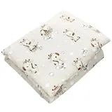 TupTam Kinder Gemusterte Bettdecken Set Ganzjahresdecke Bettdecke Kopfkissen Flachkissen 2tlg., Farbe: Giraffe/Beige, Größe: 135x100 cm