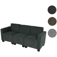 Mendler Modular 3-Sitzer Sofa Couch Lyon, Stoff/Textil ~ anthrazit-grau