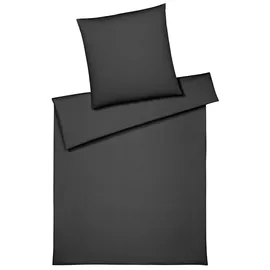 ELEGANTE Bettwäsche Cord gestreift anthrazit 155 x 220 cm + 80 x 80 cm