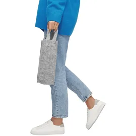 Preiswert & Gut 10x Weintasche Filz mit Henkel - Filztasche für Weinflaschen 29,5 x 10,5 x 10,5 cm – Flaschentasche Filz 2 Henkeln als Geschenktüten für Weingeschenk für Weihnachten oder Hochzeit