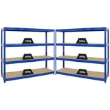 Proregal Mega Deal 2er-Sparset Profi-Schwerlastregal DINO HxBxT 180x180x60cm Fachlast 500kg Blau