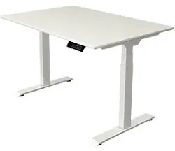 Kerkmann Elektronisch Höhenverstellbar Sitz-Stehschreibtisch + Gratis Kabelkanal Rechteckig T-Fuß 1,200 (B) x 800 (T) x 1,270 (H) mm Spanplatte Melamin Stahl