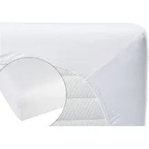 biberna 0077641 Jersey-Elastic-Topper 180 x 200 - 200 x 220 cm weiß