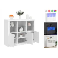 VidaXL Sideboards mit LED-Leuchten 3 Stk. Weiß Holzwerkstoff