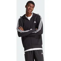 Adidas 3-Streifen French Terry Reißverschlusspullover Black / White S