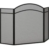 HOMCOM Kaminschutzgitter, Klappbares Kamingitter mit 3 Paneelen, Ofenschutzgitter, Funkenschutzgitter für Wohnzimmer, Metall, 96 x 60 cm, Schwarz   Aosom