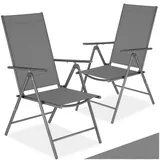 Tectake Marcellino Gartenstuhl 54,5 x 65 x 107,5 cm grau 2 St.