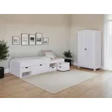 Mid.you Einzelzimmer, Weiß, Holz, Kiefer, teilmassiv,massiv, 4 Fächer, Lattenrost, Schlafzimmer, Schlafzimmer Komplett