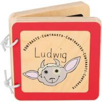 Small Foot Company small foot 10862 Babybuch Ludwig aus Holz, unterstützt Babys und Kleinkinder bei der Kontrasterkennung, ab 12 Monaten