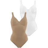 Nuance T-Shirt-Body Damen nougat+weiß Gr.75 Cup D