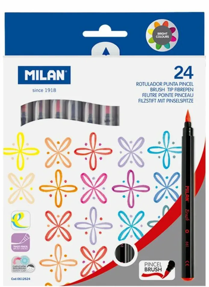 Marker-Set Milan 24 Stücke Pinsel Bunt