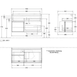 Villeroy & Boch Finion Waschbeckenunterschrank G36 1000x603x501mm