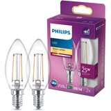 Philips Classic LED Kerze E14 2-25W/827, 2er-Pack (929001238341)