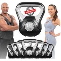 MIWEBA Sports Kettlebell KB200, Kunststoff-Kugelhantel, 4-12 kg, Anti-Rutsch-Griff, Hartgummifüße (10,0 kg)