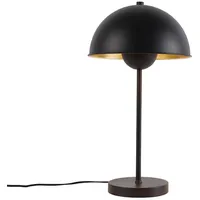 QAZQA Retro Tischlampe schwarz mit Gold - Magnax