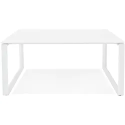 Kadima Design Bürotisch 140x140 cm  Quadratisch Modern Arbeitsfläche  Platzsparend Design  Weiß  Computertisch