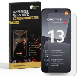 6x Panzerfolie für Xiaomi 13 Displayschutz Schutzfolie KLAR ANTI-SHOCK/ ANTI-KRATZ/ ANTI-BRUCH/ ANTI-SCHMUTZ