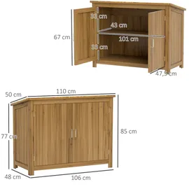 Outsunny Geräteschrank 1,1 x 0,5 m Braun