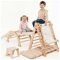 goodevas Klettergerüst für Kleinkinder 6-in-1 Beige