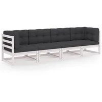 vidaXL 4-Sitzer-Gartensofa mit Kissen Kiefer Massivholz