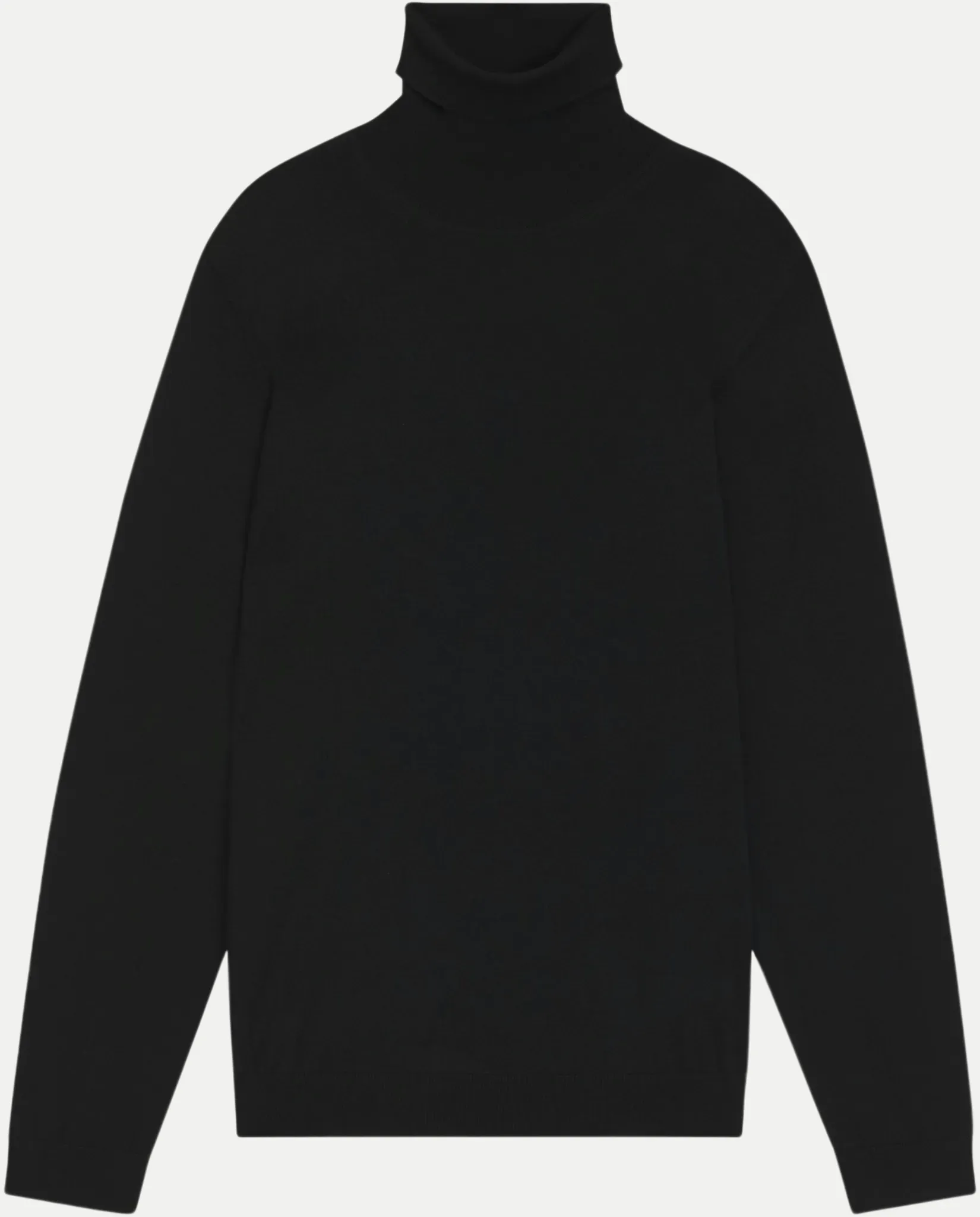 Slim-Fit Rollkragenpullover aus Merinowolle Schwarz S