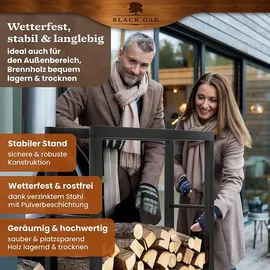 black-oak Kaminholzregal JACK Metall 150 x 100 x 25 cm Schwarz