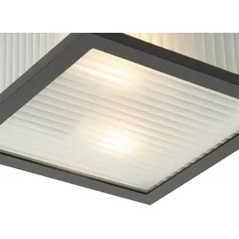 QAZQA AußenDeckenleuchte Aluminium Glas 2-flammig IP44 schwarz
