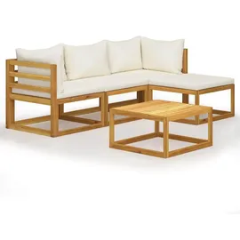 vidaXL 5-tlg. Garten-Lounge-Set mit Auflagen braun