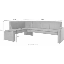 exxpo - sofa fashion Essbank EXXPO - SOFA FASHION "Cortado, elegant und modern mit hohem Sitzkomfort", rot, B:157cm H:89cm T:244cm, Luxus-Microfaser (100% Polyester), Sitzbänke, Essbank, hohe Bodenfreiheit, schöne Detailverarbeitung, wahlweise Lederbezug