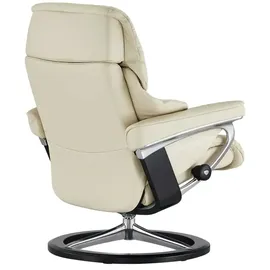 Stressless Relaxsessel Reno Leder 83 x 110 x 76 cm creme mit Hocker