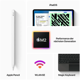 Apple iPad Pro 12,9" (6. Generation 2022) 128 GB Wi-Fi silber