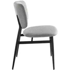 ac angel cerda Angel Cerdá Stuhl aus hellgrauem Stoff 4147 - Hellgrau/Schwarz