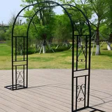 Wetsfgdg Gartenbogen aus Metall,Rosenbogen Metall, Langlebig Und Geeignet Für Gärten, Balkone Und Hochzeiten.-L220xW40xH230cm-Schwarz-A