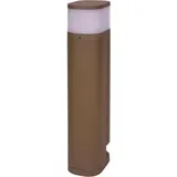 Bold Wegeleuchte Volo, Aluminium, braun, mit LED & Steckdosen, 230V für außen, Höhe 45 cm