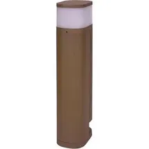 Bold Wegeleuchte Volo, Aluminium, braun, mit LED & Steckdosen, 230V für außen, Höhe 45 cm