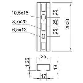 OBO Bettermann Vertr Profilschiene CML3518P2000A2