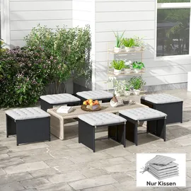 Outsunny Sitzkissen 40 x 40 cm Hellgrau