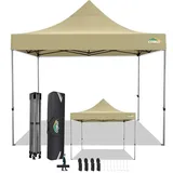 COBIZI Faltpavillon 3x3 Wasserdicht Stabil Winterfest ohne Seitenwand,Pop Up Pavillon Partyzelt,Sonnenschutz Gartenpavillon,Pavillon Faltbar mit Handtasche(3 mal 3m Schwarz)