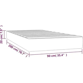 vidaXL Taschenfederkernmatratze Hellgrau 90 x 200 cm H3