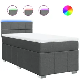 vidaXL Boxspringbett 90 x 190 cm Dunkelgrau
