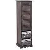 MCW Badezimmerkommode MCW-H20, Badezimmer Schrank Badschrank Badregal, 120x27x29cm Massiv-Holz ~ shabby